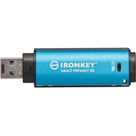Kingston 16GB IronKey Vault Privacy 50 AES-256 Encrypted, FIPS 197 USB 3.2 Gen1 pendrive