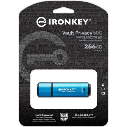 Kingston 256GB IronKey Vault Privacy 50 AES-256 Encrypted, FIPS 197 USB Type-C 3.2 Gen1 pendrive
