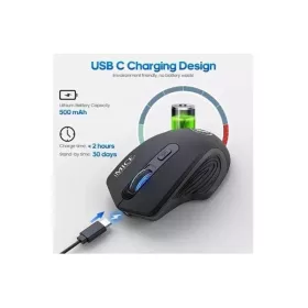   GENIUS IMICE Vezeték nélküli egér optikai, G-1800RC BK, 1600dpi, USB, Fekete, tölthető akku