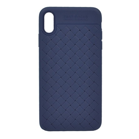 Usams iPhone XS Max 6.5 USAMS Woven szilikon telefonvédő fonott minta SÖTÉTKÉK