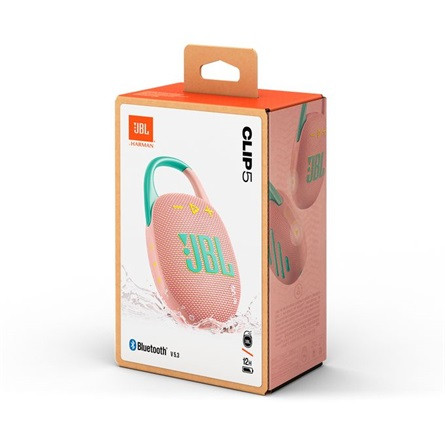 JBL Clip 5 1400mAh IP67 vízálló 1.0 hangszóró rózsaszín