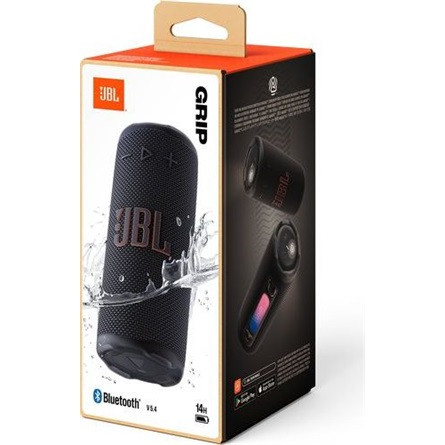 JBL GRIP BLK hordozható bluetooth  hangszóró, fekete, app vezérlés, USB, vízálló, porálló, beépített hangulat világítás