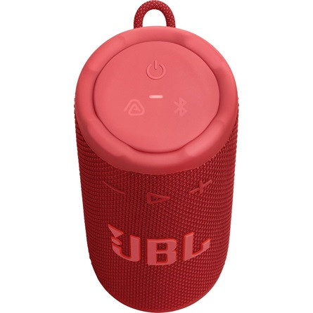 JBL GRIP RED hordozható bluetooth  hangszóró, piros, app vezérlés, USB, vízálló, porálló, beépített hangulat világítás