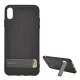 Joyroom iPhone XS Max 6.5 JOYROOM szilikon telefonvédő textil bevonat, kitámasztó, FEKETE