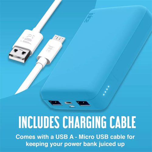 HAFFNER JUICE UNIVERZÁLIS HORDOZHATÓ, ASZTALI AKKUMULÁTOR TÖLTŐ - ECO 3 POWER BANK - 2XUSB +TYPE-C - 10.000 MAH - VILÁGOS KÉK