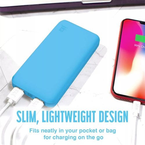 HAFFNER JUICE UNIVERZÁLIS HORDOZHATÓ, ASZTALI AKKUMULÁTOR TÖLTŐ - ECO 3 POWER BANK - 2XUSB +TYPE-C - 10.000 MAH - VILÁGOS KÉK