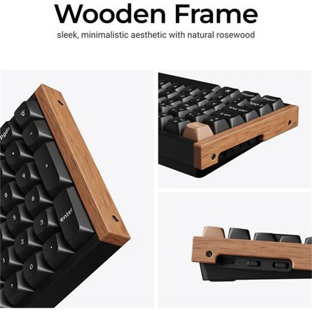 Keychron K4 HE Bluetooth / vezeték nélküli magyar gaming Gateron double-rail magnetic nebula mechanikus billentyűzet fek