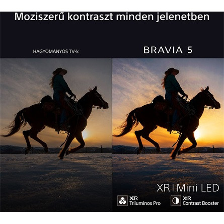 SONY Bravia 5 K-65XR55 65" XR|Mini LED 4K, Ultra HD, Google TV, Smart televízió, 3840×2160, 4xHDMI/2xUSB/WIFI
