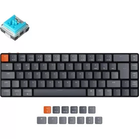   Keychron K7 Gateron RGB Backlight ISO vezeték nélküli angol gaming Hot-swap Gateron Optical Blue mechanikus billentyűzet