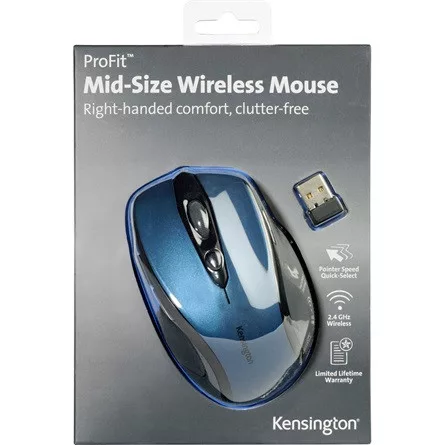 Kensington Pro Fit Mid-Size vezeték nélküli optikai egér kék