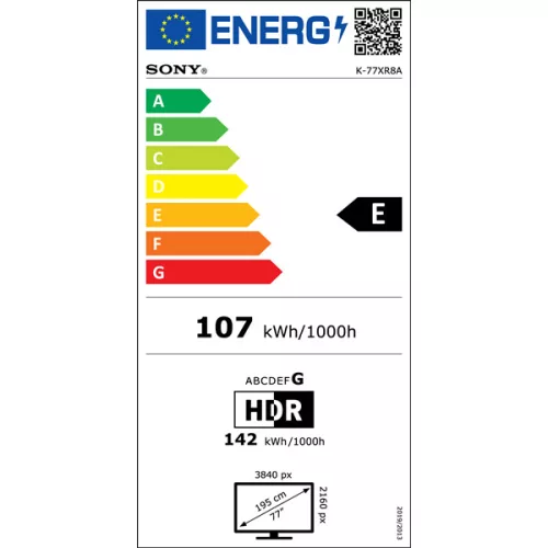 SONY Bravia 8A K77XR8AB.CEI 77", 4K, OLED, Google TV, Smart televízió, 3840×2160, 4xHDMI/2xUSB/WIFI