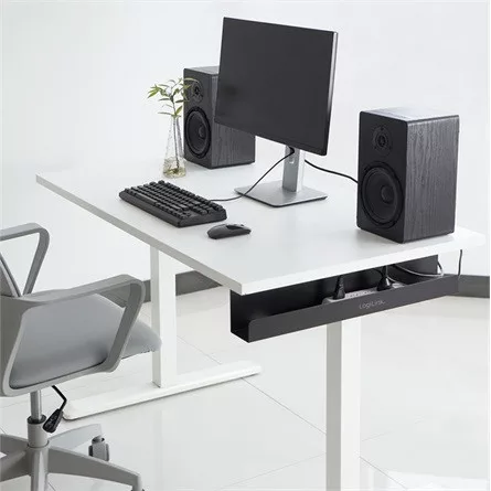 Logilink Under-Desk Cable Tray Organizer, black