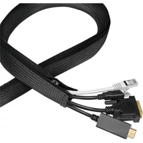   Logilink Kábelhüvely cipzárral, Poliészter, O 30 mm, fekete, 5 m