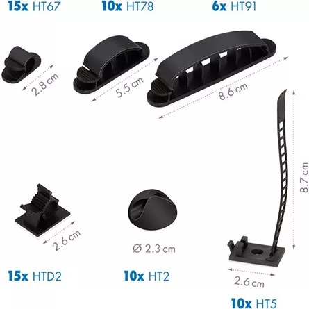 Logilink Kábelrendező készlet dobozban, 8 db, 128 db, vegyes színben