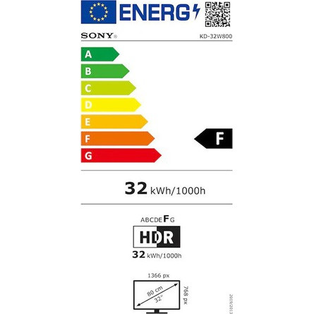 Sony 32" KD32W800P1AEP HD Ready Android Smart LCD TV