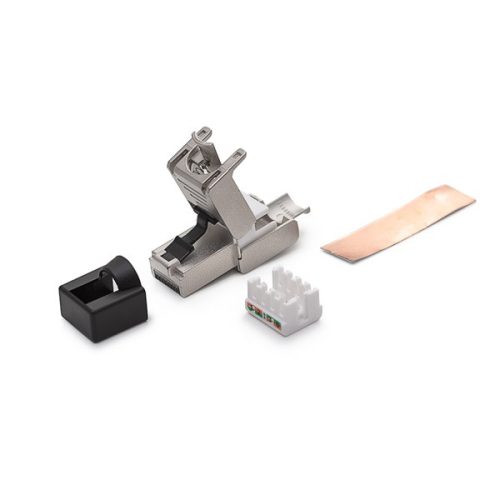 KELINE Szerszám nélkül szerelhető rövid (39 mm)  RJ45/s dugó,  Cat 7A, Cat 7, Cat 6A, Cat 6, Cat 5E fali kábelekre