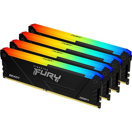 Kingston 128GB 2666MT/s DDR4 CL16 DIMM (Kit of 4) FURY Beast RGB