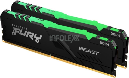 Kingston 16GB/2666MHz DDR4 (Kit of 2) FURY Beast RGB (KF426C16BBAK2/16) memória