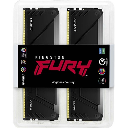 Kingston 128GB 3200MT/s DDR4 CL16 DIMM (Kit of 4) FURY Beast RGB