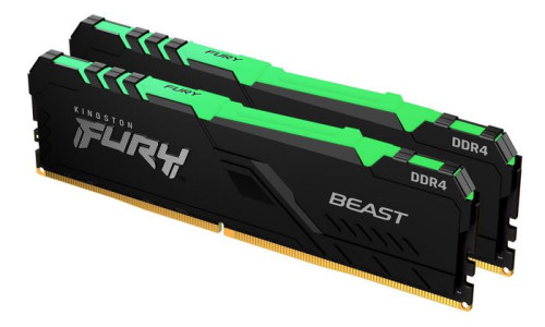 KINGSTON DRAM 32GB 3600MHz DDR4 CL18 DIMM (Kit of 2) FURY Beast RGB Black EAN: 740617319057