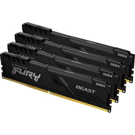 Kingston FURY Beast 128GB 3600MT/s DDR4 memória Non-ECC CL18 Kit of 4 fekete