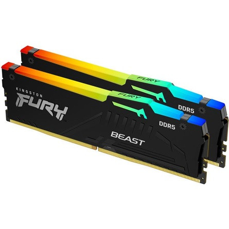 Kingston FURY Beast 16GB 4800MT/s DDR5 memória Non-ECC Unbuffered CL38 Kit of 2 fekete RGB