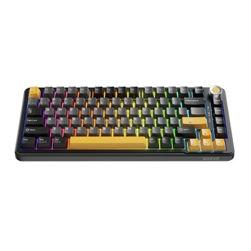 MARVO BILL MARVO TITAN 75 vezeték nélküli gaming billentyűzet - Fekete - HU /Banana Crystal Linear/