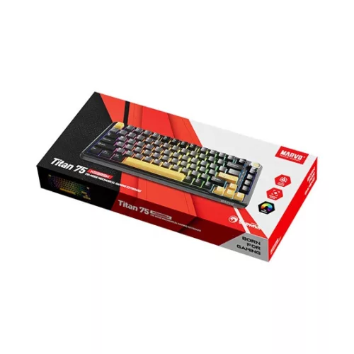 MARVO BILL MARVO TITAN 75 vezeték nélküli gaming billentyűzet - Fekete - HU /Banana Crystal Linear/