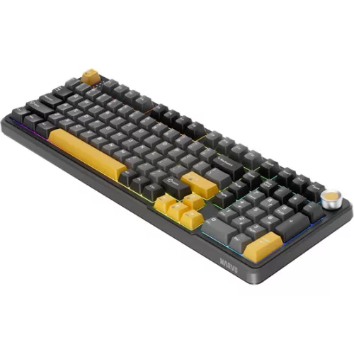 MARVO BILL MARVO TITAN 98 vezeték nélküli gaming billentyűzet - Fekete - US /Banana Crystal Linear/