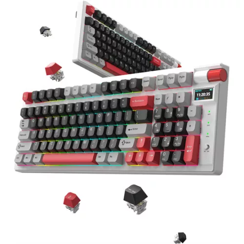 MONKA BILL MONKA Storm vezeték nélküli gaming billentyűzet - Fehér - US /MONKA Violet Linear/