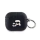 CG MOBILE KARL LAGERFELD PU EMBOSSED KARL AND CHOUPETTE HEADS szilikon tok (ütésállóság, karabíner) FEKETE Apple AirPods 3