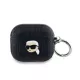 CG MOBILE KARL LAGERFELD PU EMBOSSED KARL HEAD szilikon tok (ütésállóság, karabíner) FEKETE Apple AirPods 3