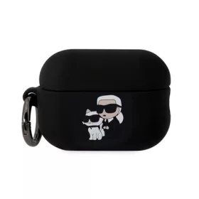   CG MOBILE KARL LAGERFELD 3D LOGO NFT KARL AND CHOUPETTE szilikon tok (karabíner) FEKETE Apple AirPods Pro 2