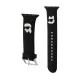 CG MOBILE Apple Watch Series 5 44mm KARL LAGERFELD KARL AND CHOUPETTE HEAD NFT pótszíj egyedi méret, fém csat, FEKETE