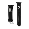 CG MOBILE Apple Watch Series 5 44mm KARL LAGERFELD KARL AND CHOUPETTE HEAD NFT pótszíj egyedi méret, fém csat, FEKETE