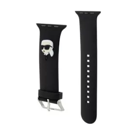   CG MOBILE Apple Watch Series 5 44mm KARL LAGERFELD KARL HEAD NFT pótszíj egyedi méret, fém csat, FEKETE