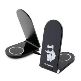   CG MOBILE iPhone 17 KARL LAGERFELD CHOUPETTE MAGSAFE asztali töltő 2in1 15W, Apple Airpods töltő, FEKETE
