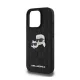 CG MOBILE KARL LAGERFELD MONOGRAM KARL & CHOUPETTE HEAD PIN szilikon telefonvédő ütésállóság, bőr hatású hátlap, FEKETE