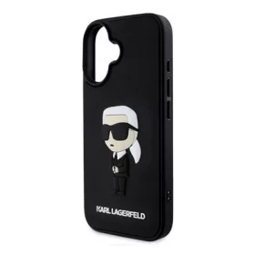   CG MOBILE iPhone 16 KARL LAGERFELD 3D RUBBER IKONIK szilikon telefonvédő ütésállóság, 3D, FEKETE