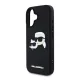 CG MOBILE iPhone 16 KARL LAGERFELD 3D RUBBER DOUBLE HEADS szilikon telefonvédő ütésállóság, 3D, FEKETE
