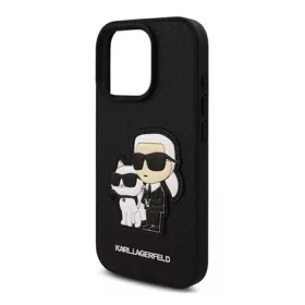   CG MOBILE iPhone 16 Pro Max KARL LAGERFELD PU SAFFIANO KARL AND CHOUPETTE szilikon telefonvédő ütésállóság, 3D, FEKETE