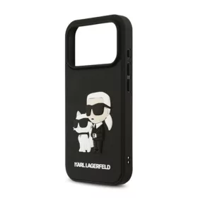   CG MOBILE iPhone 17 Pro KARL LAGERFELD 3D RUBBER KARL AND CHOUPETTE szilikon telefonvédő ütésállóság, 3D, FEKETE