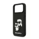 CG MOBILE iPhone 17 Pro Max KARL LAGERFELD 3D RUBBER KARL AND CHOUPETTE szilikon telefonvédő ütésállóság, 3D, FEKETE