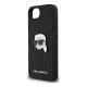 CG MOBILE iPhone 16e KARL LAGERFELD MONOGRAM KARL HEAD PIN szilikon telefonvédő ütésállóság, MagSafe, FEKETE