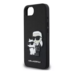   CG MOBILE iPhone 16e KARL LAGERFELD PU SAFFIANO KARL AND CHOUPETTE szilikon telefonvédő ütésállóság, 3D, FEKETE