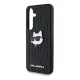 CG MOBILE Samsung S25 KARL LAGERFELD LEATHER MONOGRAM PIN LOGO CHOUPETTE HEAD szilikon telefonvédő ütésállóság, FEKETE