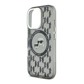   CG MOBILE iPhone 16 Pro KARL LAGERFELD IML MONOGRAM K&CH HEADS MAGSAFE szilikon telefonvédő ütésállóság, MagSafe, FEKETE