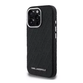   CG MOBILE iPhone 16 Pro KARL LAGERFELD GRAINED PU REPEATED LOGO MAGSAFE szilikon telefonvédő ütésállóság, MagSafe, FEKETE