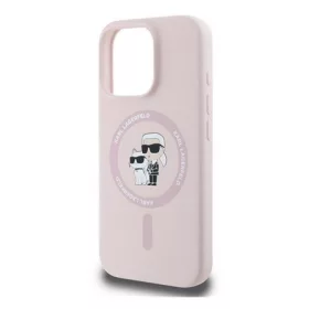   CG MOBILE Apple iPhone 16 Pro KARL LAGERFELD LIQUID SILICONE KARL AND CHOUPETTE MAGSAFE telefonvédő ütésállóság, RÓZSASZÍN