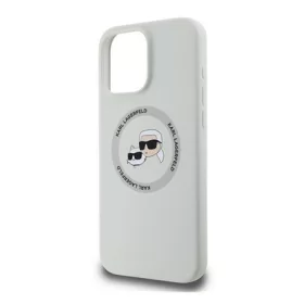   CG MOBILE iPhone 16 Pro KARL LAGERFELD LIQUID SILICONE K&CH HEADS MAGSAFE szilikon telefonvédő ütésállóság, MagSafe, BÉZS
